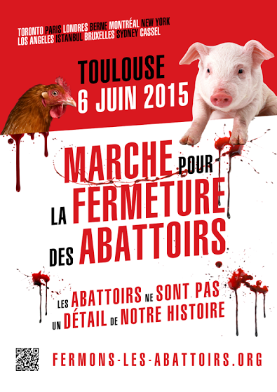 Affiche d'annonce de la Marche pour la fermeture des abattoirs à Toulouse